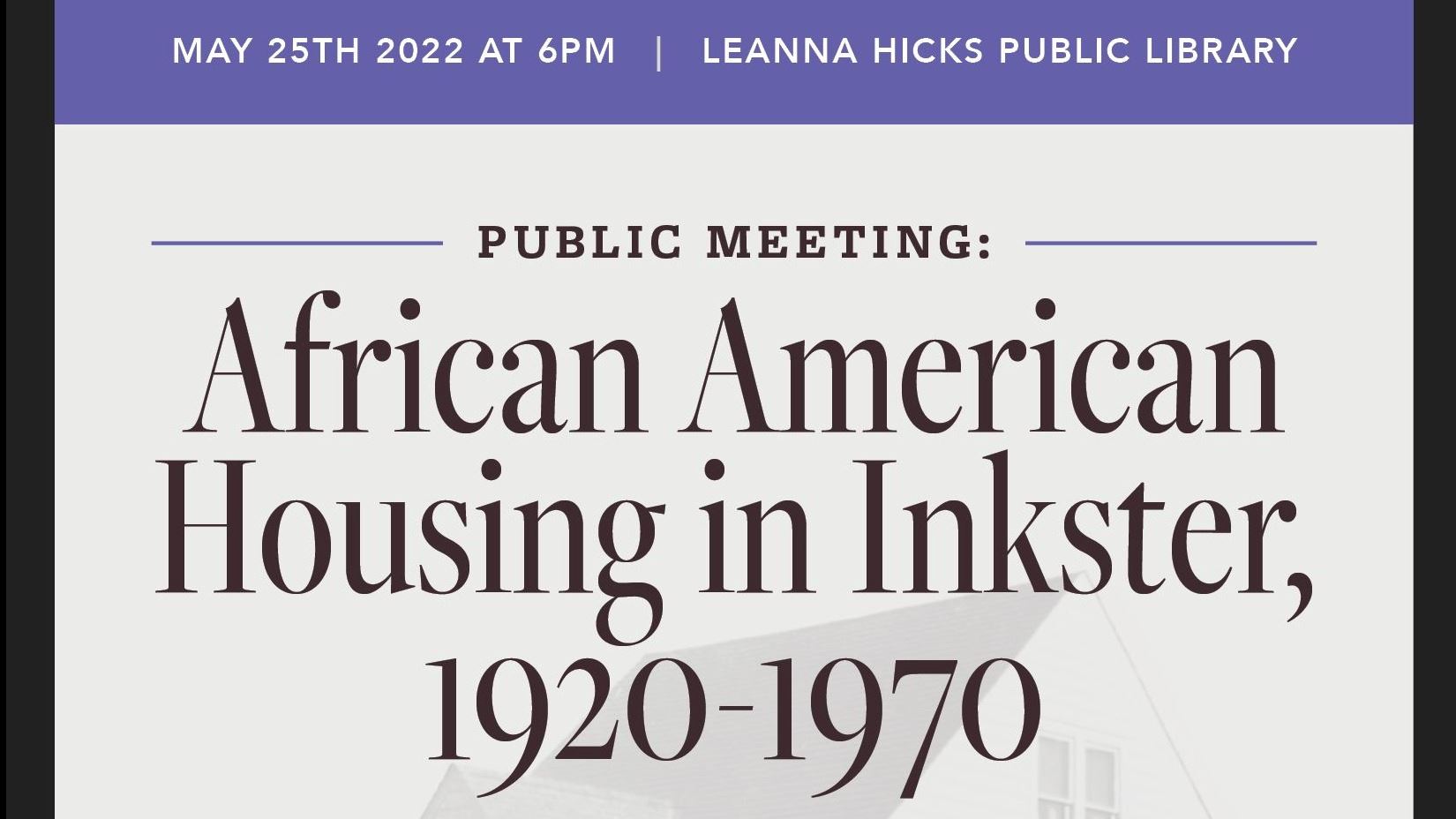 African American Housing in Inkster