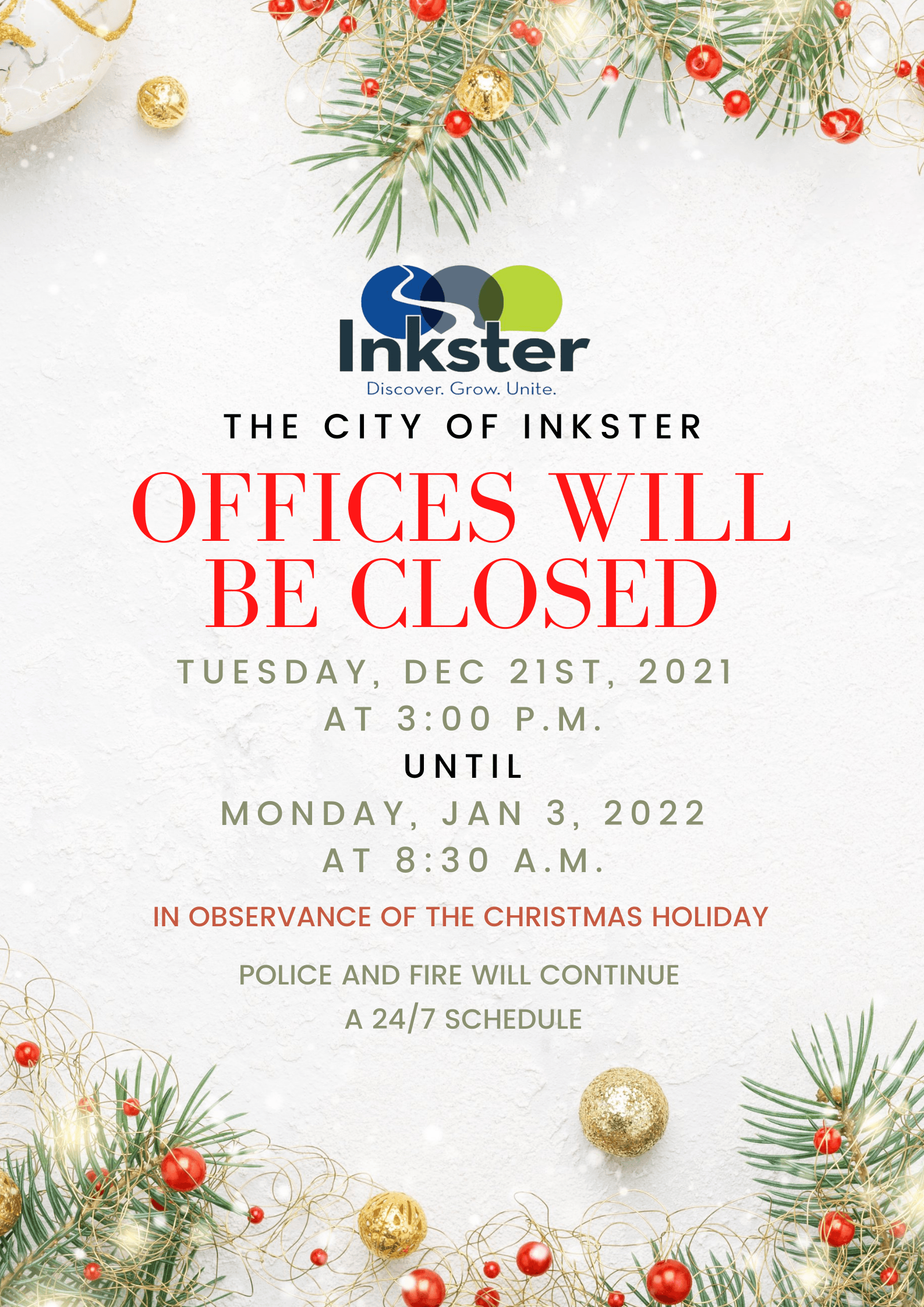 Christmas Closure (Poster)
